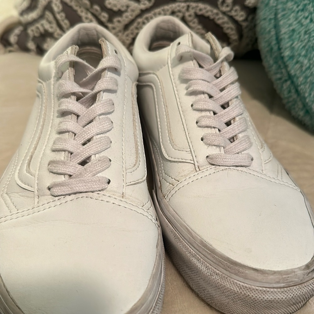 White Canavs Vans, slightly worn